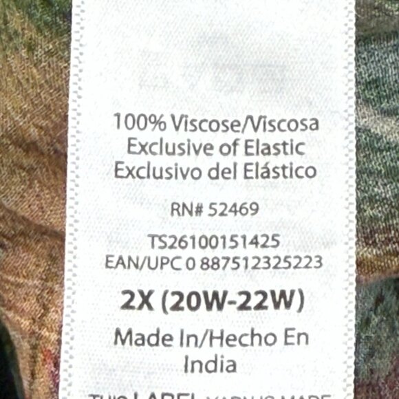 Terra & Sky Women's Off Shoulder Tropical Green Pink Maxi Dress Sz 2X  (20W-22W) - Picture 8 of 10